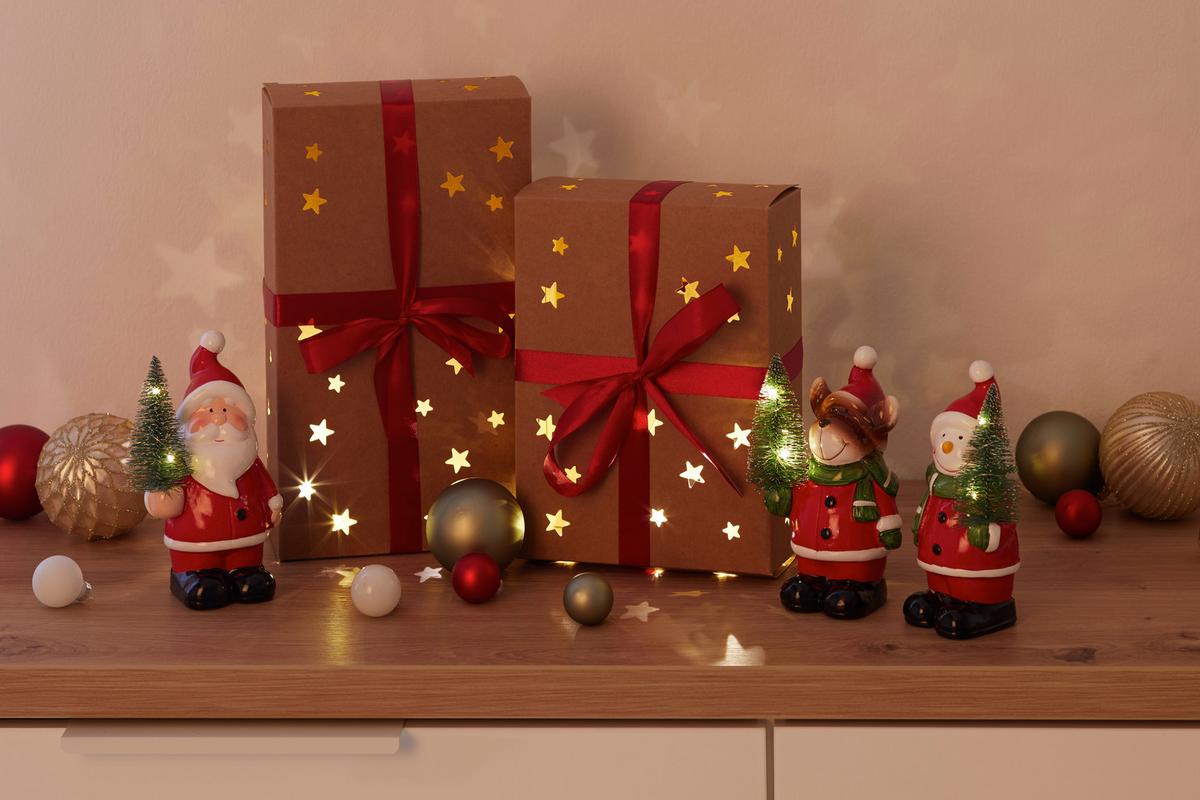 dekorační LED svítidlo FRIEDRICH-PAZ,včet.2xLR44 bat. - bílá/černá, Konvenční, keramika (9.5/14.5cm) - Modern Living