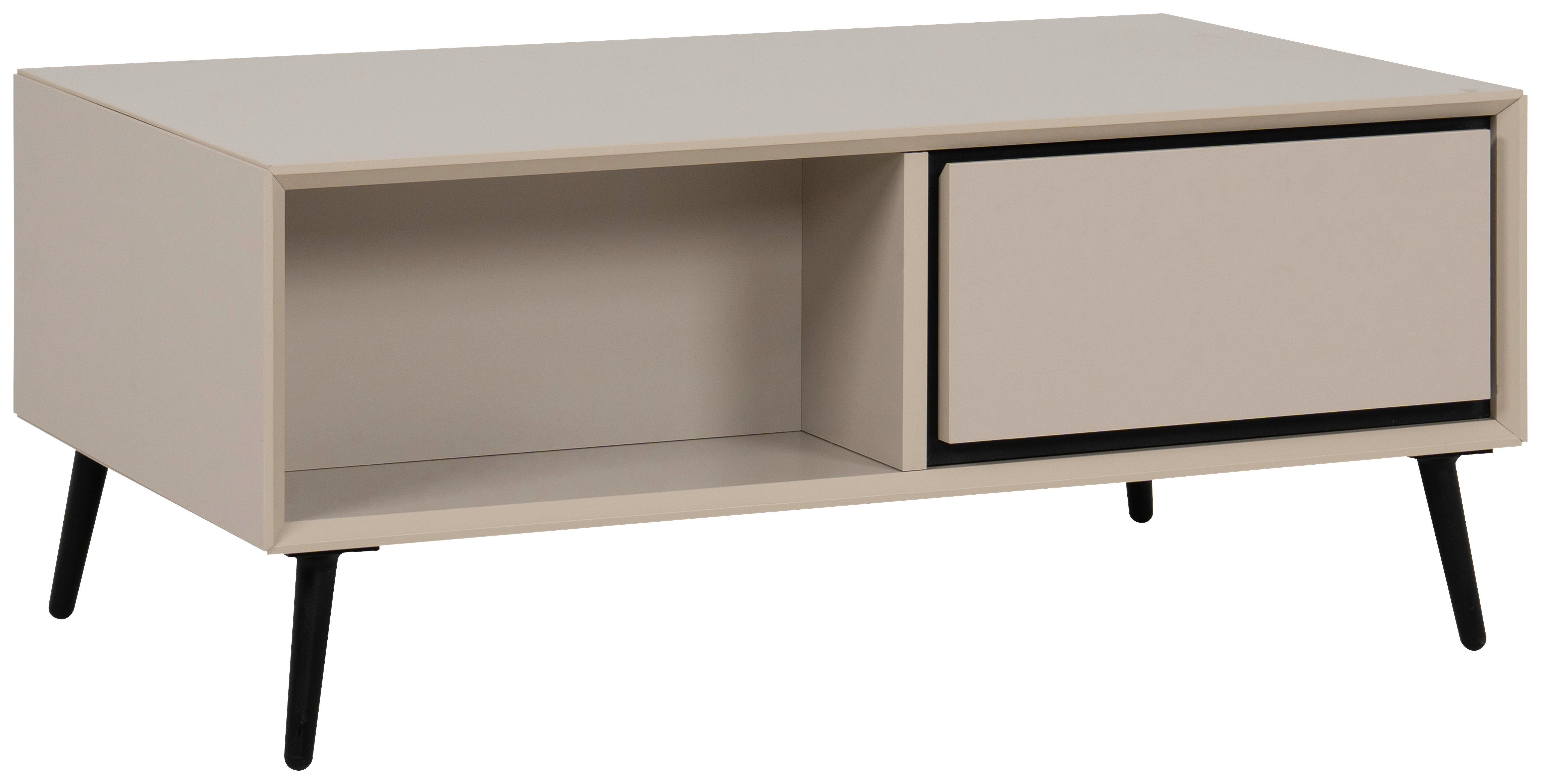 Couchtisch Arona 55a - Sandfarben/Schwarz, KONVENTIONELL, Holzwerkstoff/Kunststoff (94/40/50cm) - Livetastic