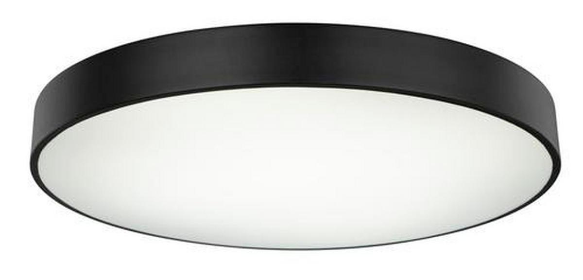 LED-Deckenleuchte Wiss Ø 60 cm mit Fernbedienung - Schwarz/Weiß, Basics, Kunststoff/Metall (60/10,5cm) - Globo