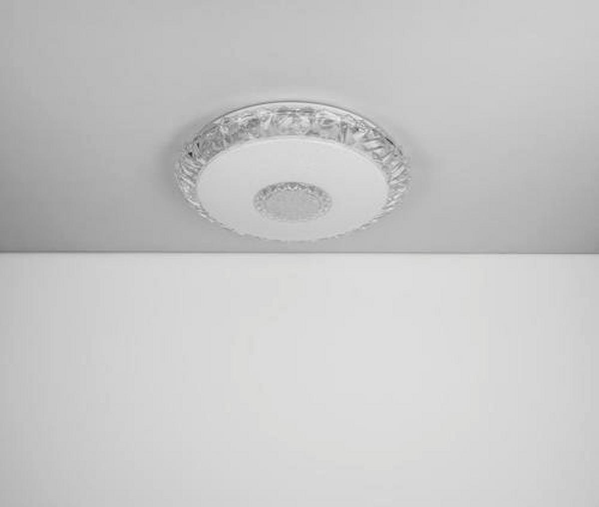 Led-deckenleuchte Eddie Ø 50 Cm Mit Smart-Steuerung - Opal/Weiß, Basics, Kunststoff/Metall (50/10cm) - Globo
