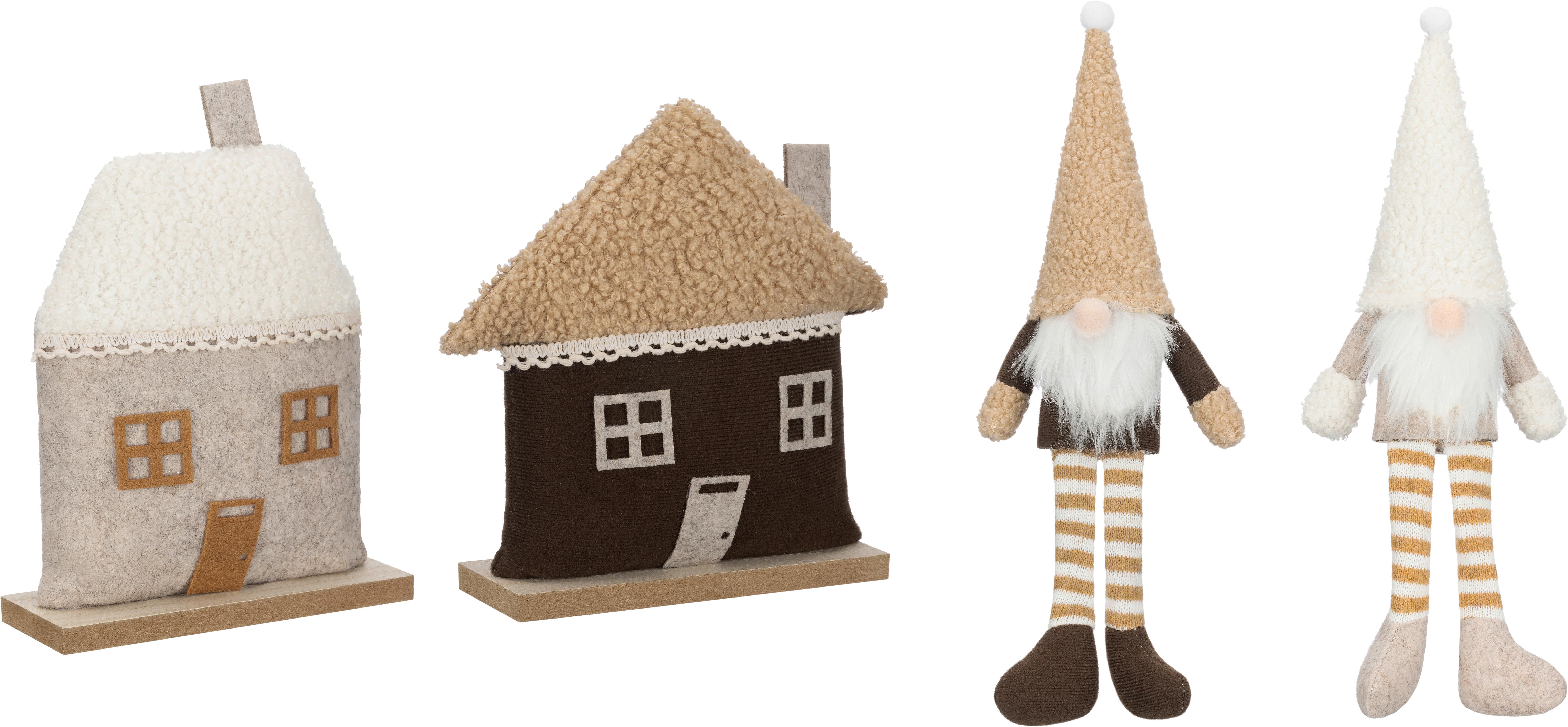 Weihnachtsfigur Joel - Braun/Weiß, KONVENTIONELL, Holzwerkstoff/Textil - Luca Bessoni