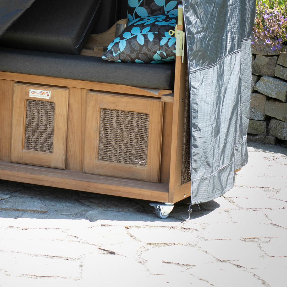 Schutzhülle für Strandkorb 135x165x95 cm Dunkelgrau - Dunkelgrau, Basics, Kunststoff (135/165/95cm) - Gardenson