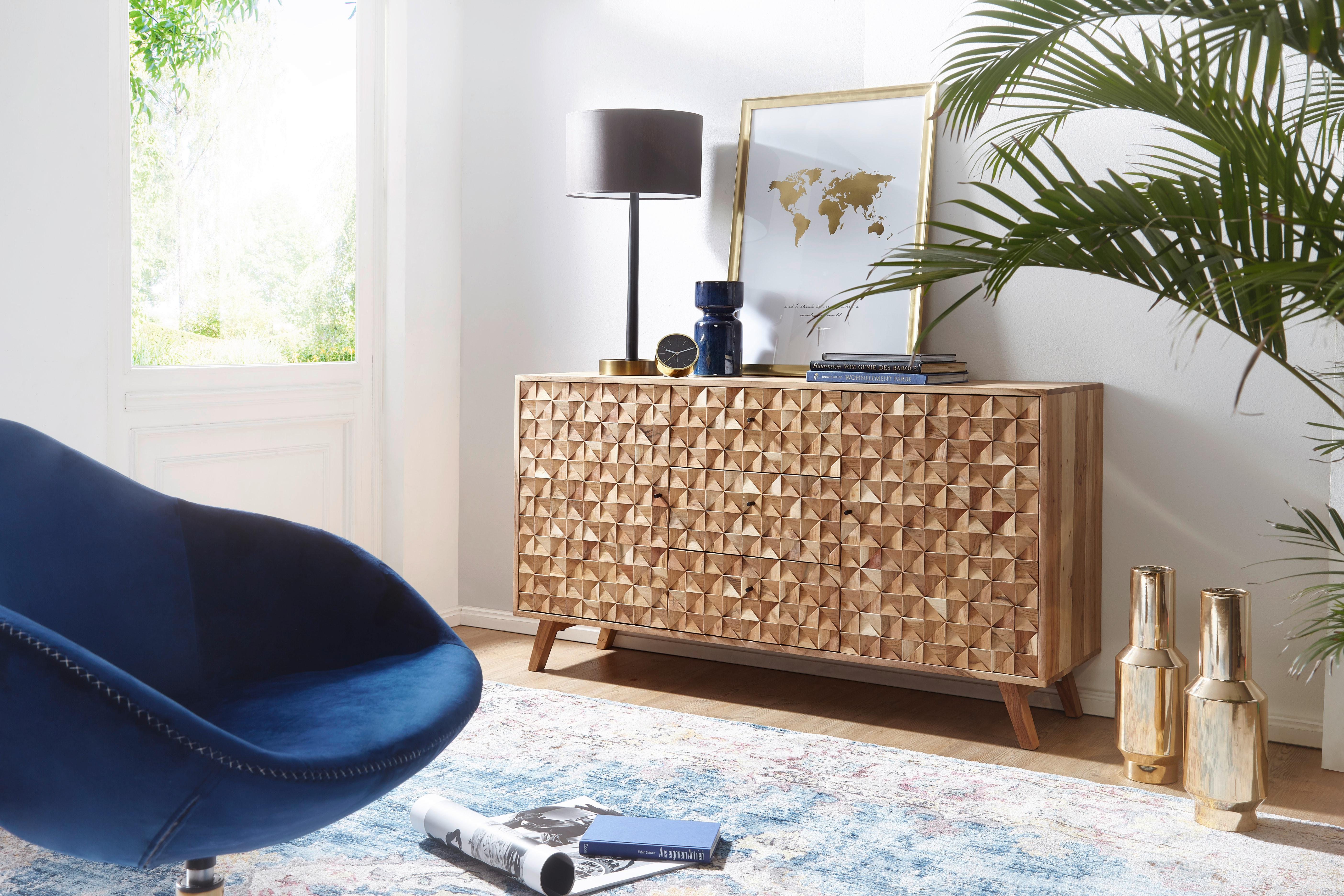 Sideboard Akazie Akaziefarben B: 40 cm - Akaziefarben, Design, Holz (140/40/79cm) - MID.YOU