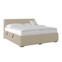 Kárpitozott Ágy Lesia 200/200cm - krémszínű/fehér, Modern, faalapú anyag/textil (200/200cm)