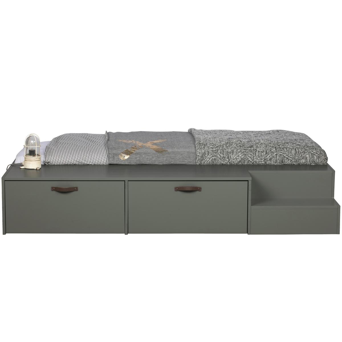 BETT Stage Dunkelgrün 80x200cm - Dunkelgrün, Design, Holz (80/200cm) - Livetastic