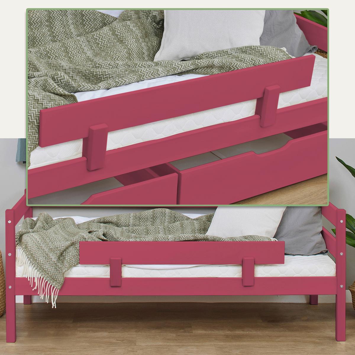 Bettschutzgitter Eco Comfort Pink, B: 100 Cm - Pink, MODERN, Holz (100/22,5/4cm) - MID.YOU