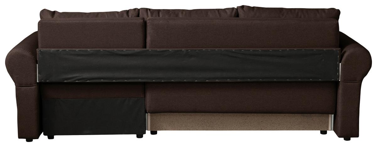 Ecksofa Sara - Dunkelbraun/Schwarz, Design, Textil (248/143cm) - P & B