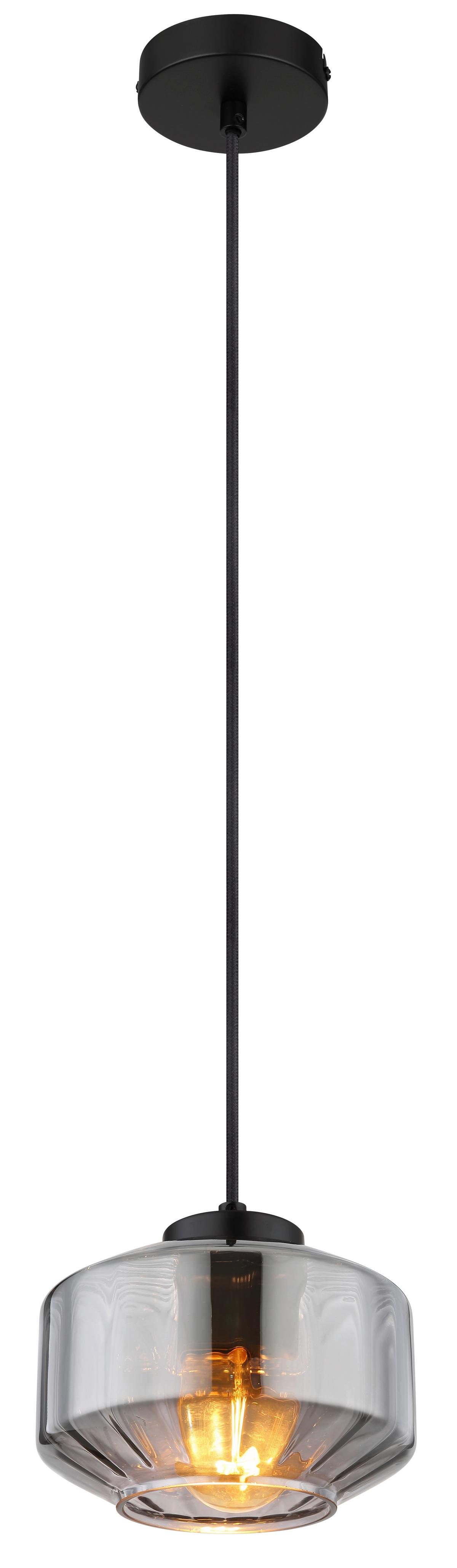 Hängeleuchte 15547h - Schwarz, Design, Glas/Metall (18/120cm) - Globo