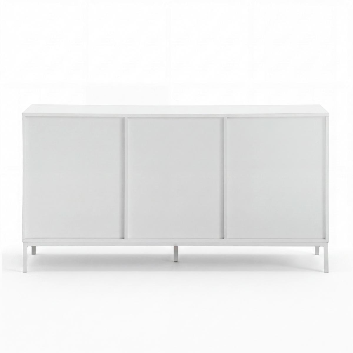 Široká komoda Amber biela MDF/Kov práškovaný - biela, Modern, kov/kompozitné drevo (150/80/40cm) - Bessagi Home