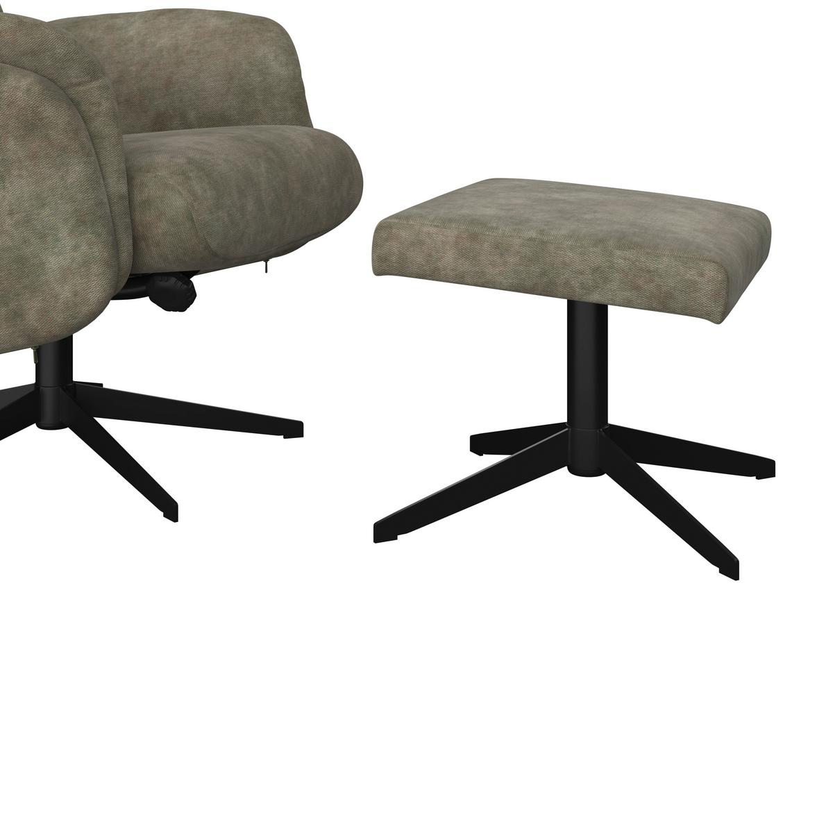 Relaxsessel Star grün, 360° drehbar - Schwarz/Grün, MODERN, Textil/Metall (72/107/86cm) - James Wood