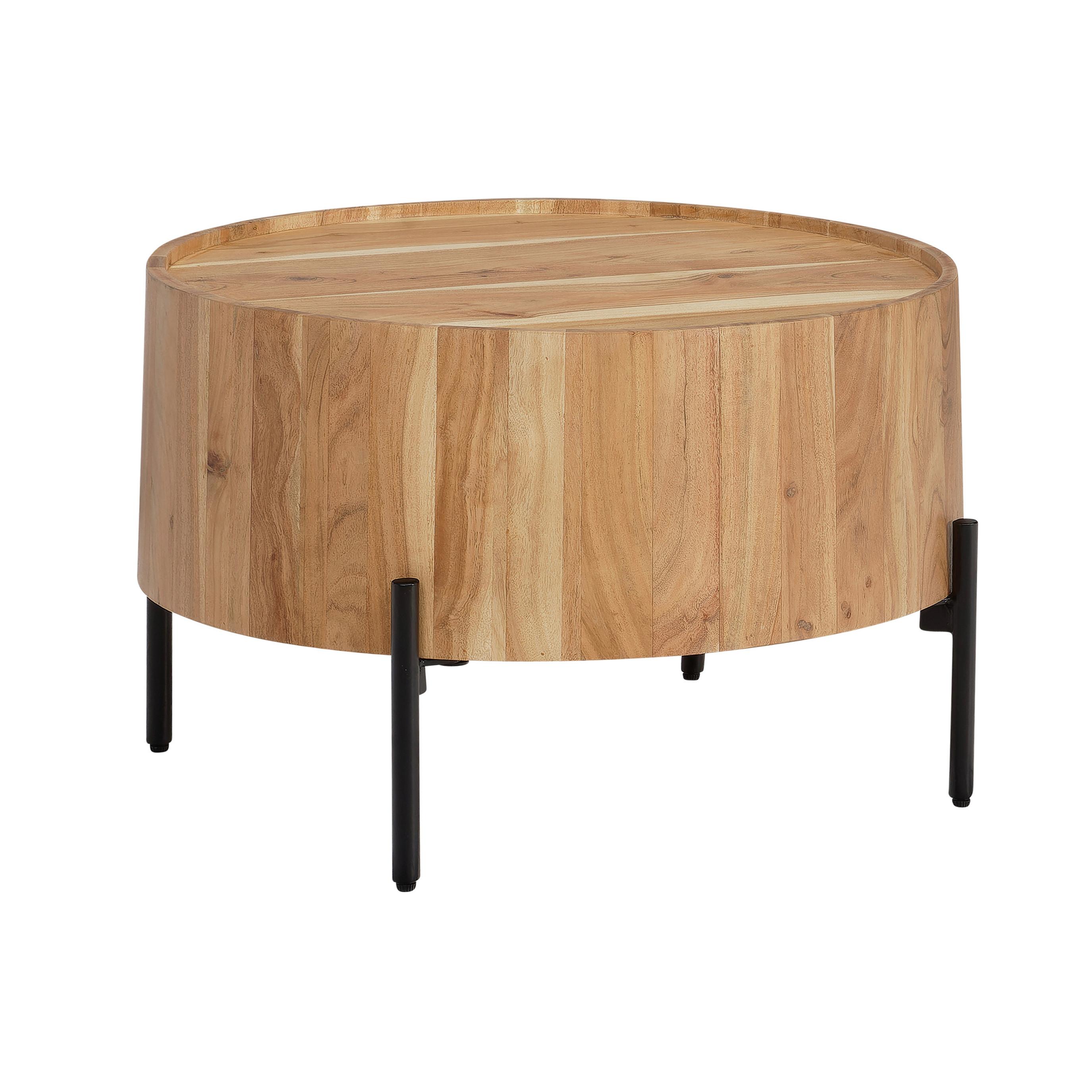 KONFERENČNÝ STOLÍK WL6.844 - čierna/farba akácie, Design, kov/drevo (60/60/41cm) - MID.YOU