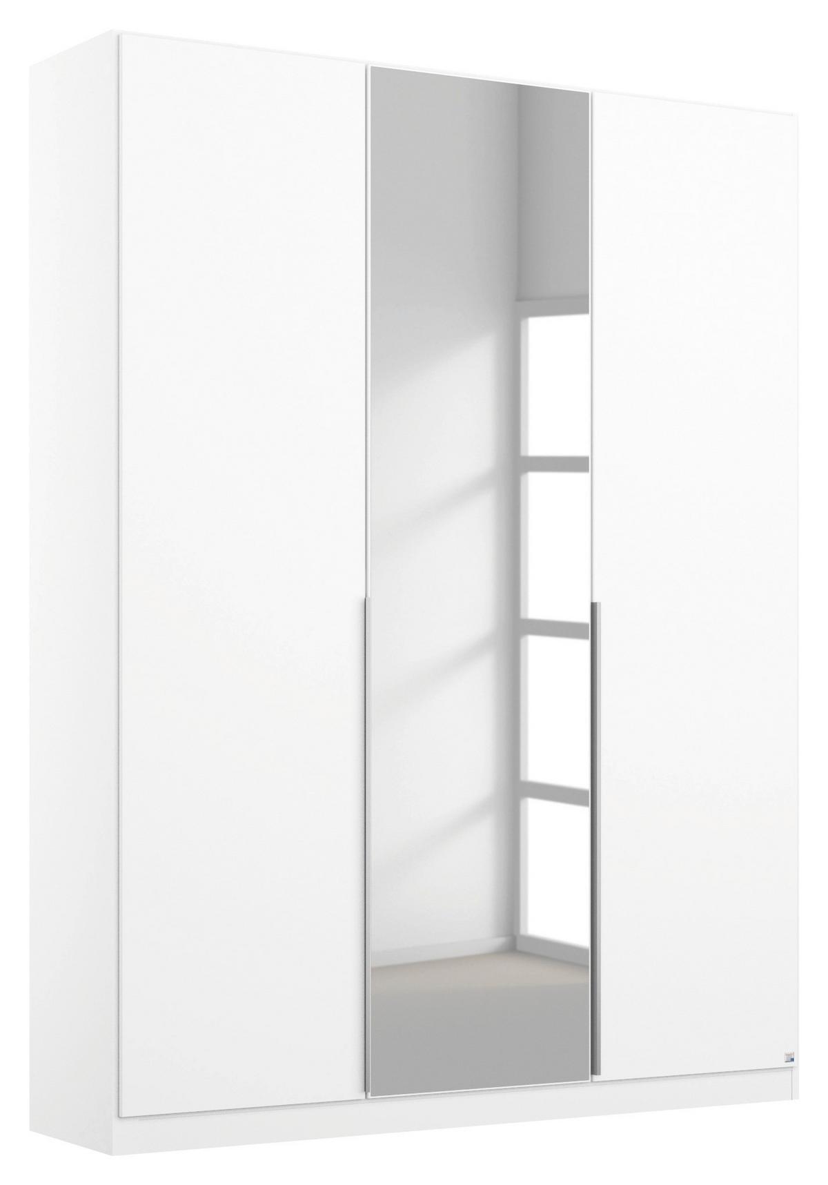 Drehtürenschrank 136cm Alabama, Weiß - Silberfarben/Weiß, MODERN, Holzwerkstoff (136/229/54cm) - Rauch Möbel