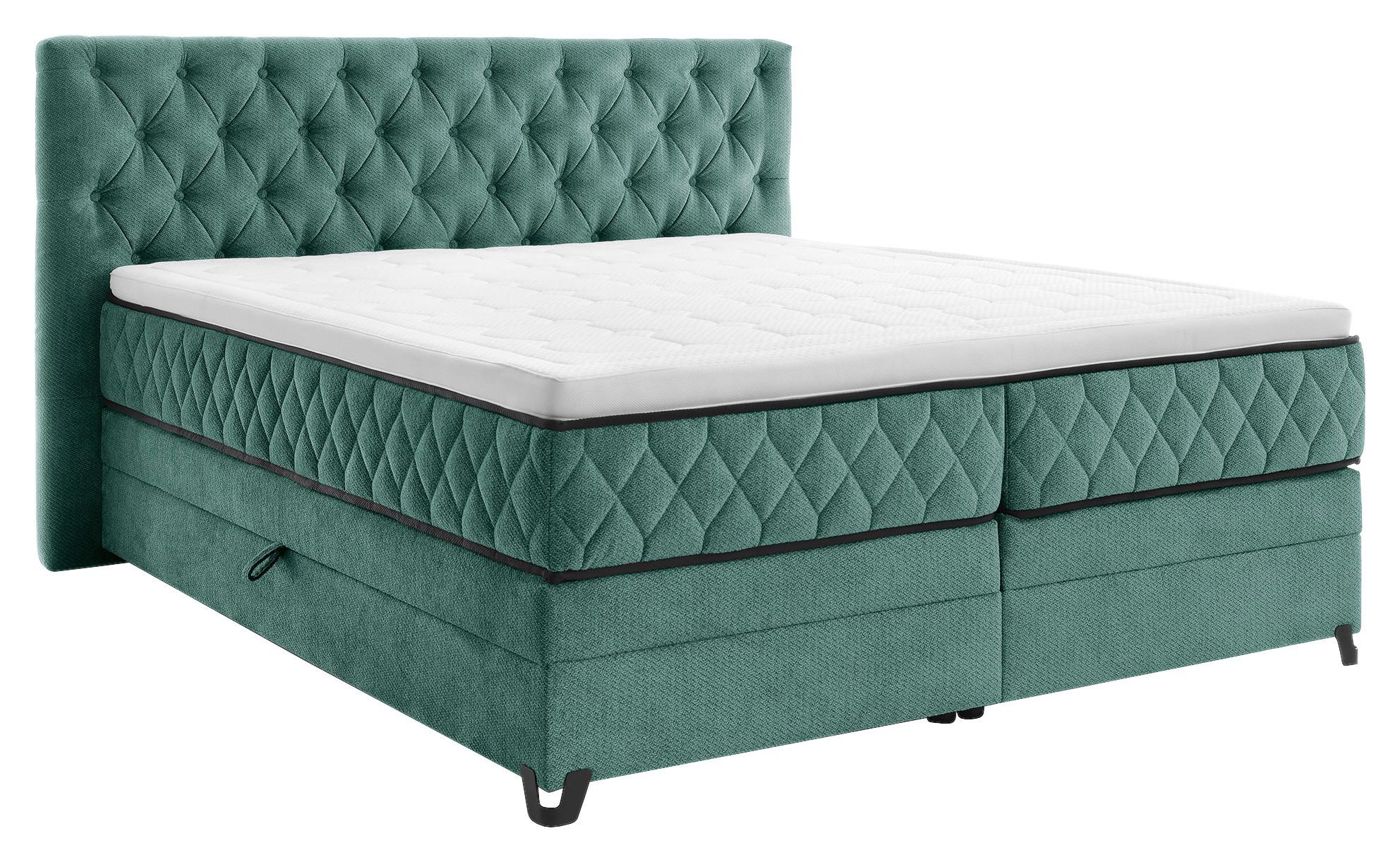 Boxspringbett Carmen A Türkis 180x200 Cm - Türkis, KONVENTIONELL, Holz/Holzwerkstoff (180/200cm) - James Wood