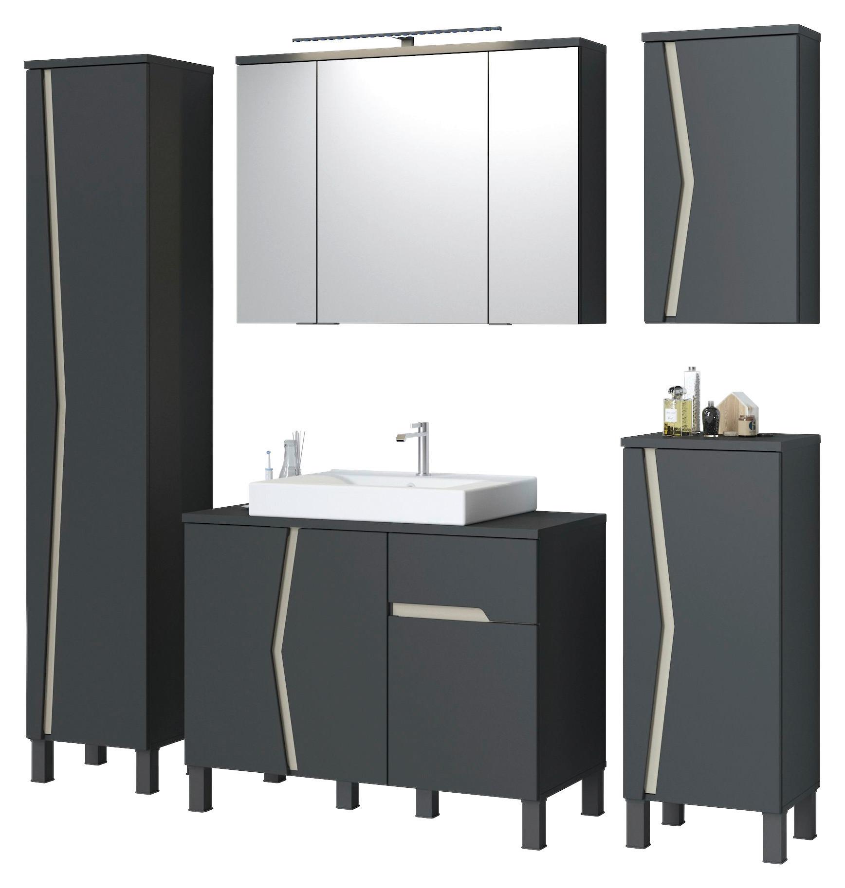Hängeschrank Manhattan Man Ls5 - Anthrazit, MODERN, Holzwerkstoff (40/72,5/20,3cm) - Luca Bessoni