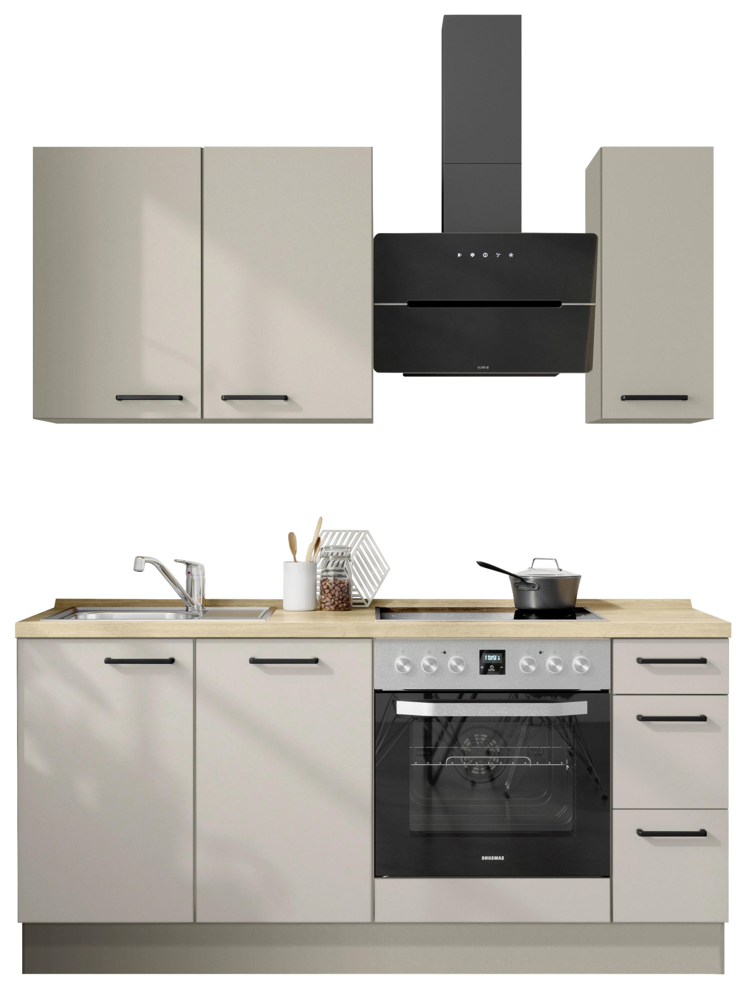 Küchenleerblock Easytouch High-Line, H1 Rechts - Sandfarben/Eichefarben, MODERN, Holzwerkstoff (180cm) - Nobilia