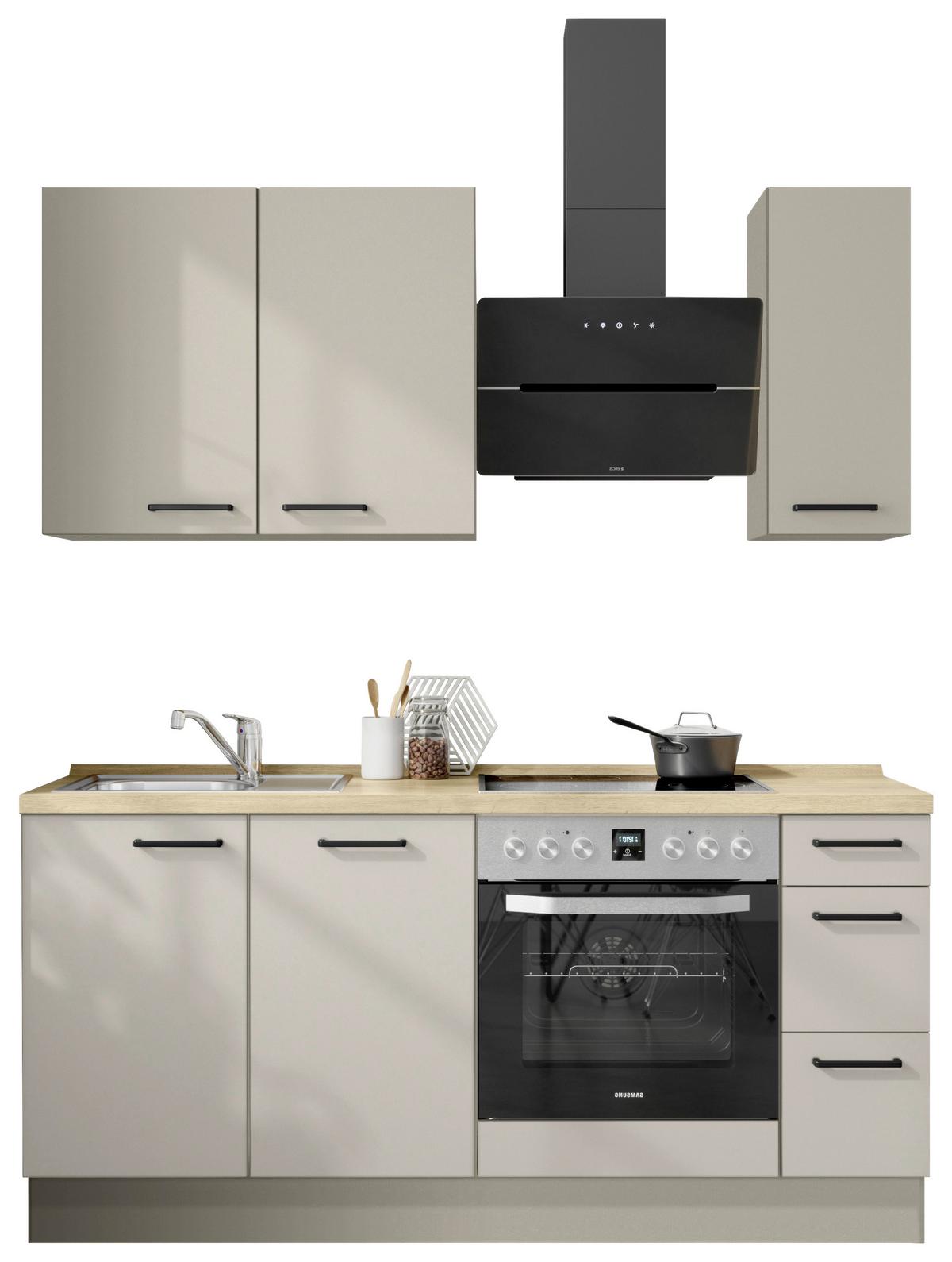 Küchenleerblock Easytouch High-Line, H1 Rechts - Sandfarben/Eichefarben, MODERN, Holzwerkstoff (180cm) - Nobilia