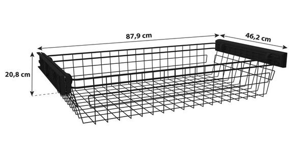 Wäschekorb Unit mit Vollauszug Anthrazit BxHxT 88x21x47 cm - Anthrazit, MODERN, Metall (87,9/21/46,5cm) - Ondega