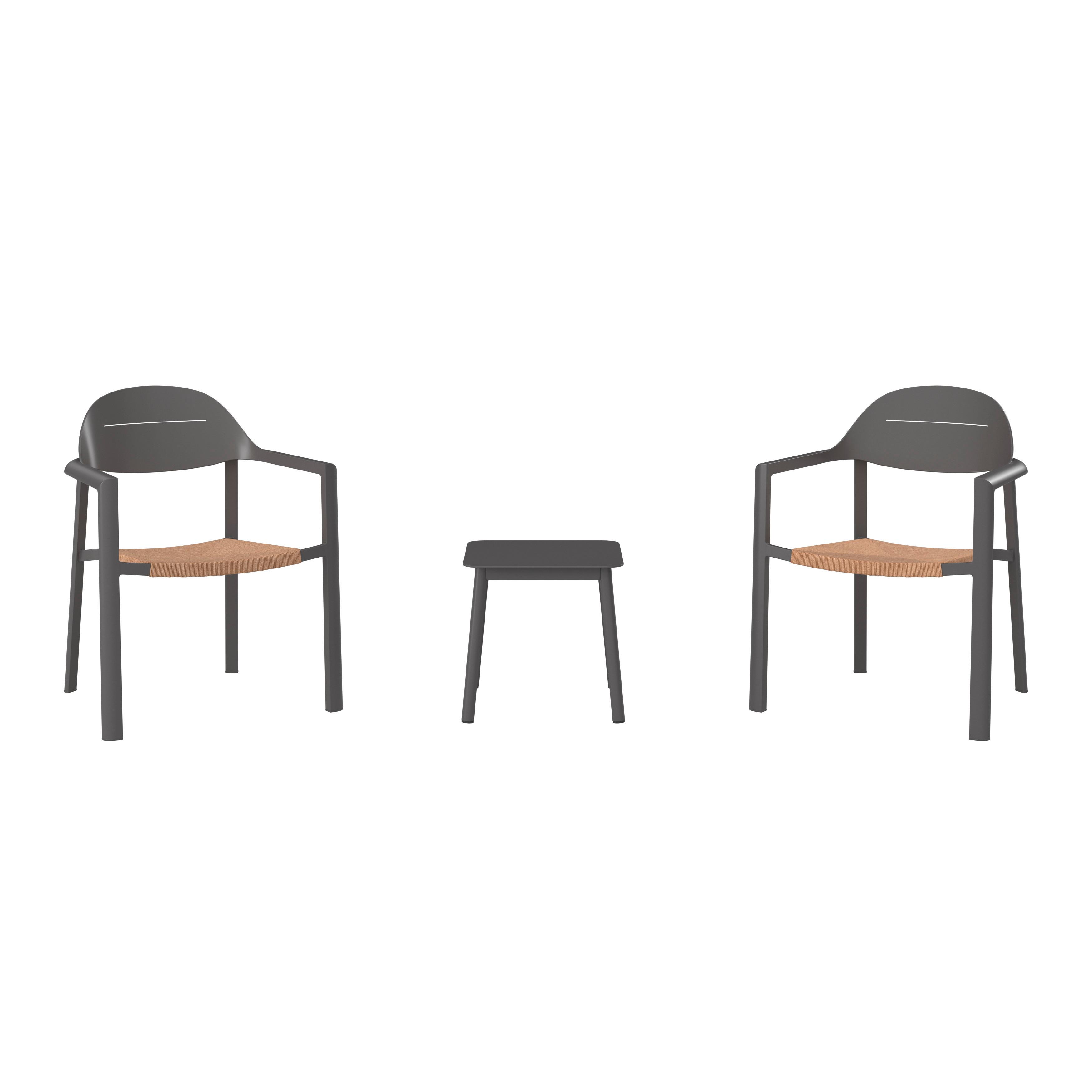 BALKÓNOVÁ ZOSTAVA SYDNEY - prírodná farba/tmavosivá, Modern, kov/plast (66/68/66cm) - Mömax