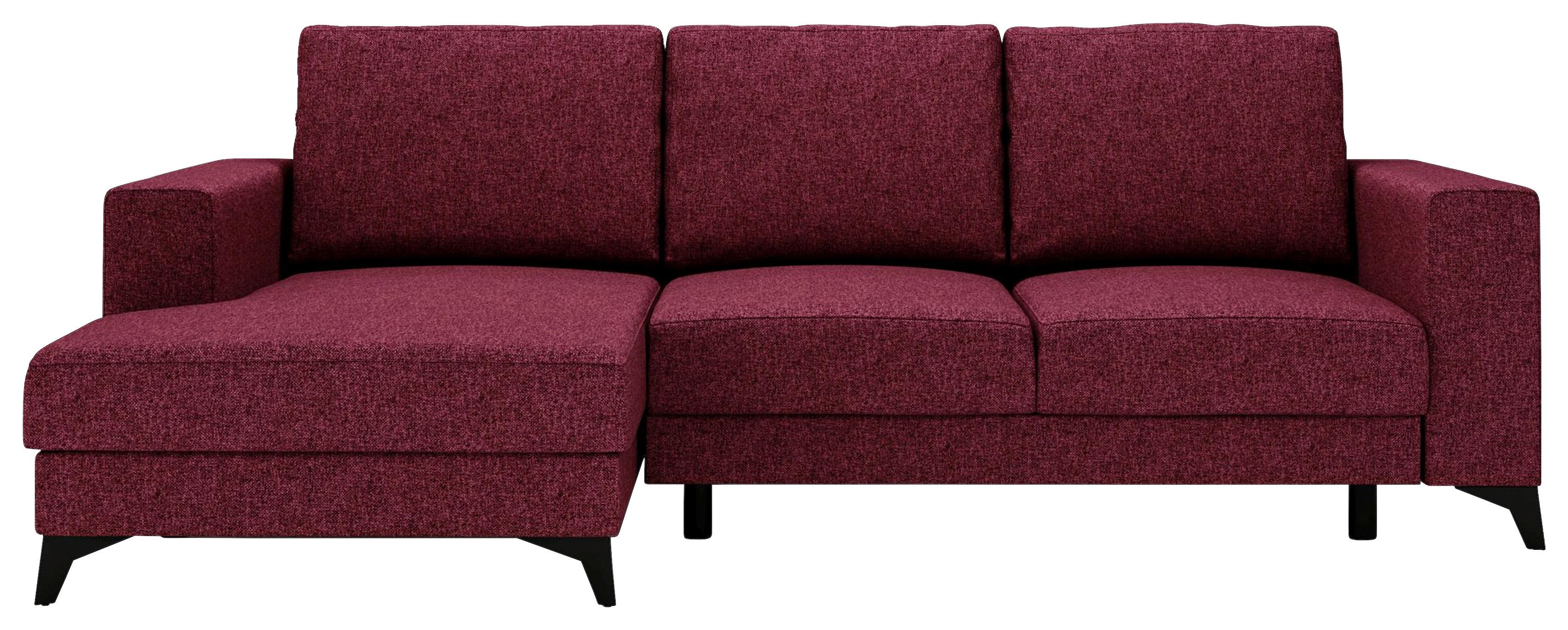 Ecksofa Harvey 156x244 Cm Mit Schlaffunktion Rot - Rot/Schwarz, Design, Textil (156/244cm) - Livetastic