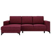 Ecksofa Harvey 156x244 Cm Mit Schlaffunktion Rot - Rot/Schwarz, Design, Textil (156/244cm) - Livetastic