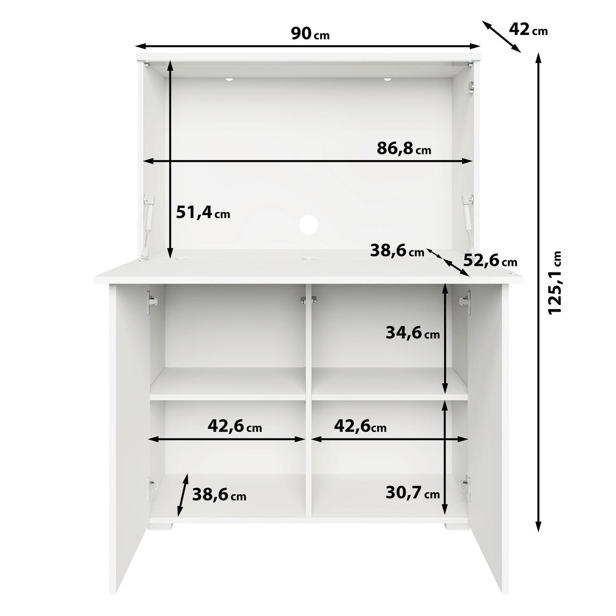 Sekretär Vera Beige/Kaschmir B: 90cm - Kaschmir/Beige, Design, Holzwerkstoff (90/125,1/42cm) - Livetastic