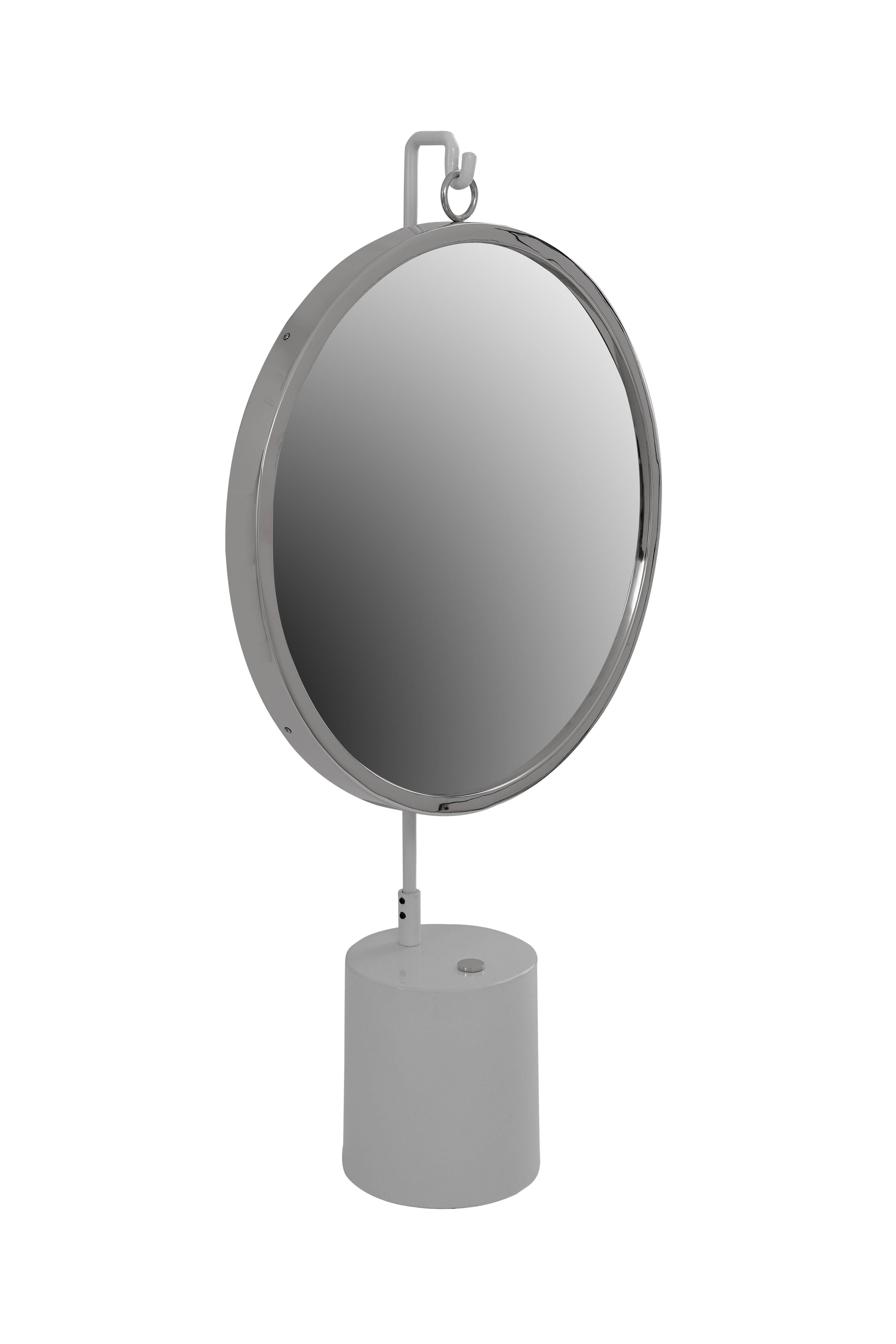 Tischspiegel Eleganca Silberfarben/Weiß H: 75 cm - Silberfarben/Weiß, LIFESTYLE, Glas/Metall (41/75/14cm)