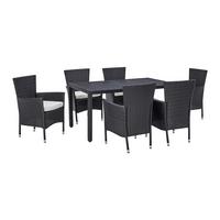 Kerti Bútorszett Mailand - fekete/krém, Modern, műanyag/textil (150/75/90cm) - Beldano