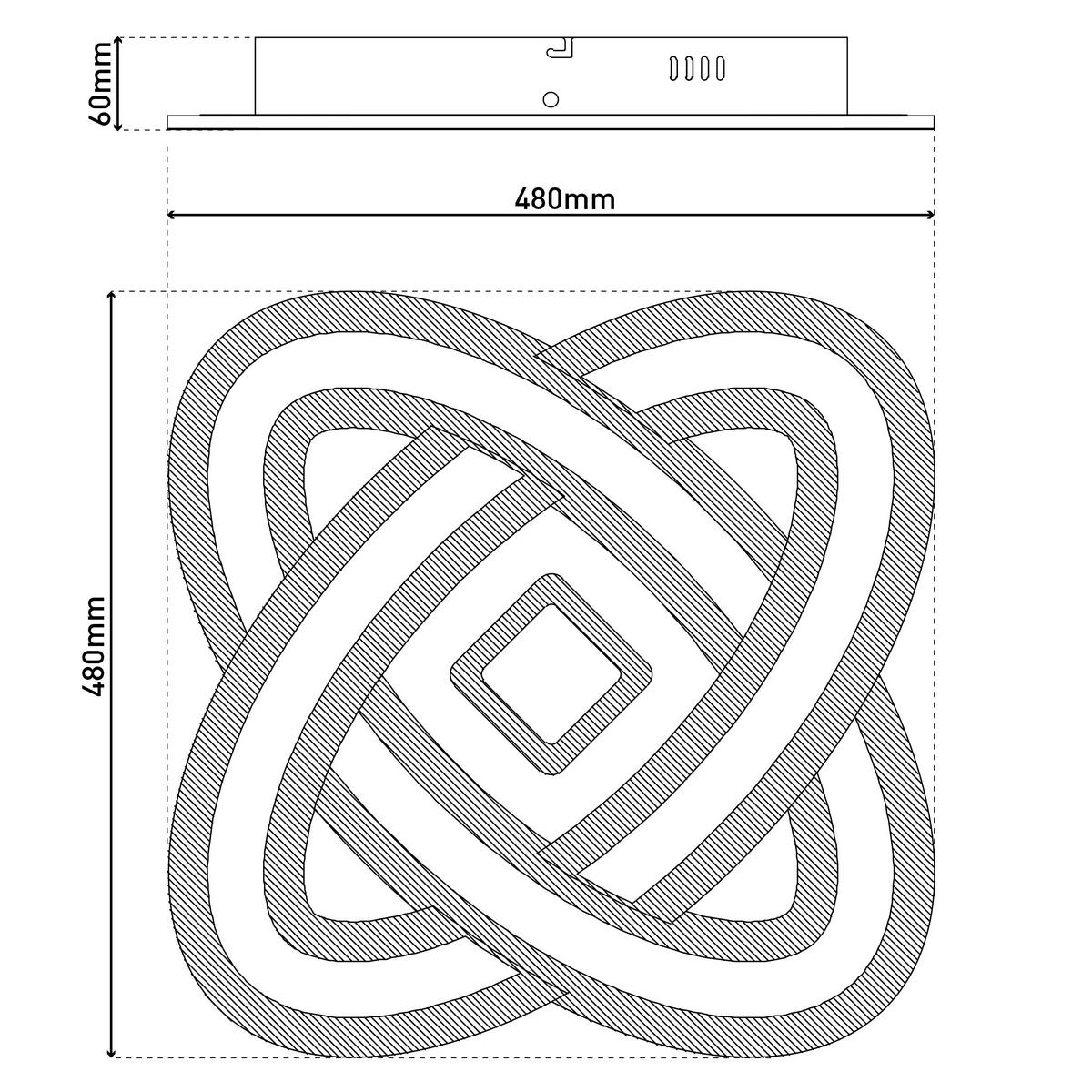 LED-Deckenleuchte Memory-Funktion - Weiß/Grau, Design, Kunststoff/Metall (48/48/6cm) - Näve
