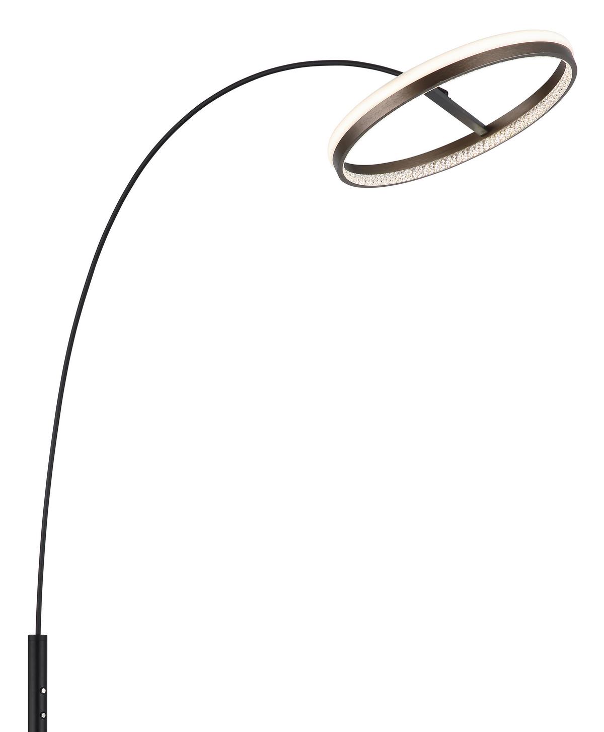 LED-STEHLEUCHTE 67179S DELLA - Klar/Dunkelgrau, Design, Kunststoff/Metall (92,5/39,5/190,4cm) - Globo