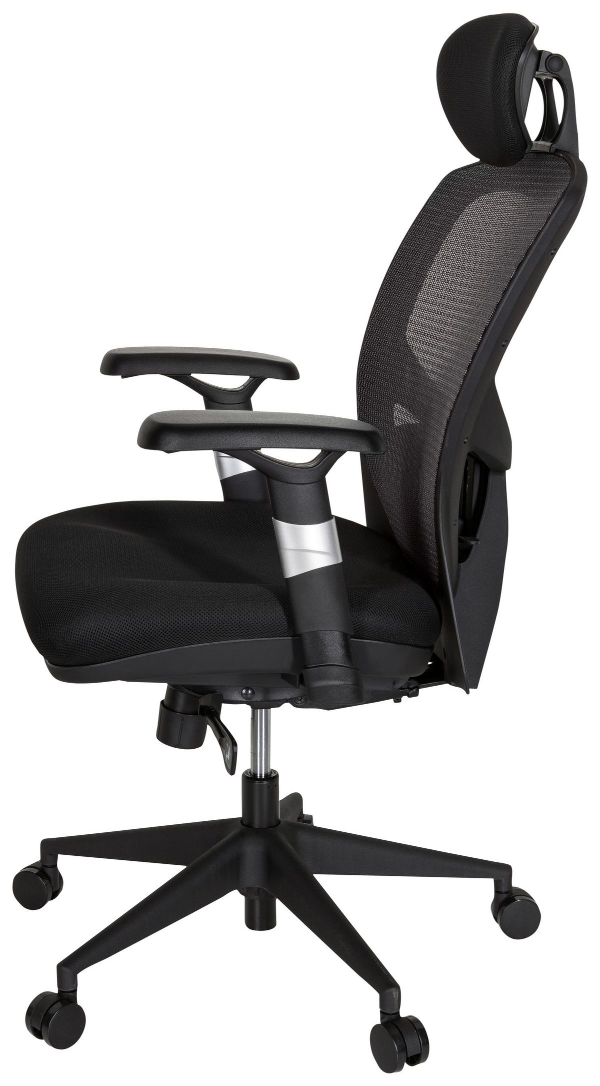 Bürostuhl Venus Base Schwarz/dunkelgrau Bis 120 Kg - Dunkelgrau/Schwarz, Basics, Kunststoff/Textil (66/117/65cm) - MID.YOU
