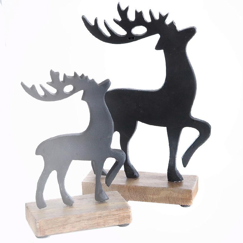 Dekohirsch Rajan - Schwarz, Basics, Holz/Metall (15/45/22cm)