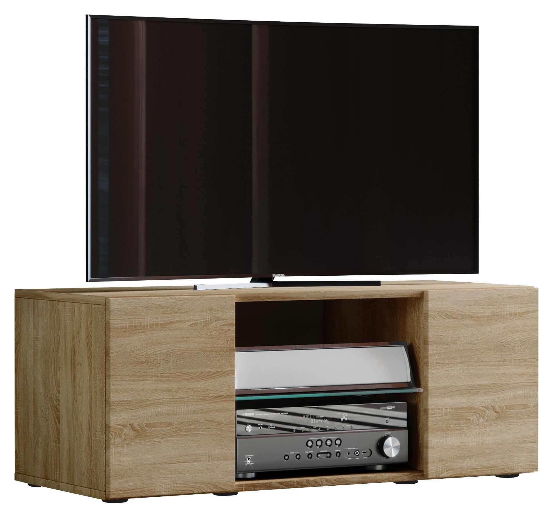 Tv - Skrinka Lowina Š: 95 Cm Dub Sonoma - čierna/farby duba, Konvenčný, kompozitné drevo/plast (95/40/36cm) - MID.YOU