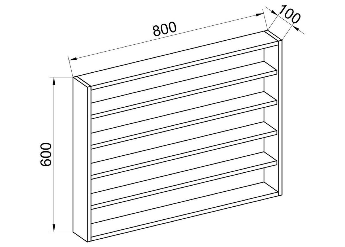 Wandregal Osado Buchefarben Dekor - Buchefarben, Design, Holzwerkstoff (80/60/10cm) - MID.YOU
