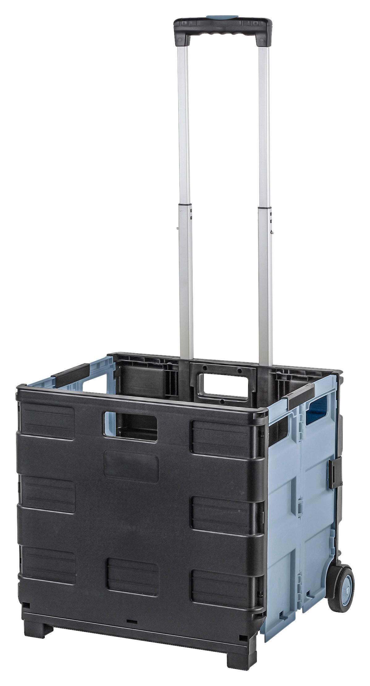 Összecsukható Kerekes Doboz Kb. 35l - fekete/kék, Konventionell, műanyag/fém (45/38/97,5cm) - Homezone