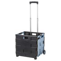 Összecsukható Kerekes Doboz Kb. 35l - fekete/kék, Konventionell, műanyag/fém (45/38/97,5cm) - Homezone
