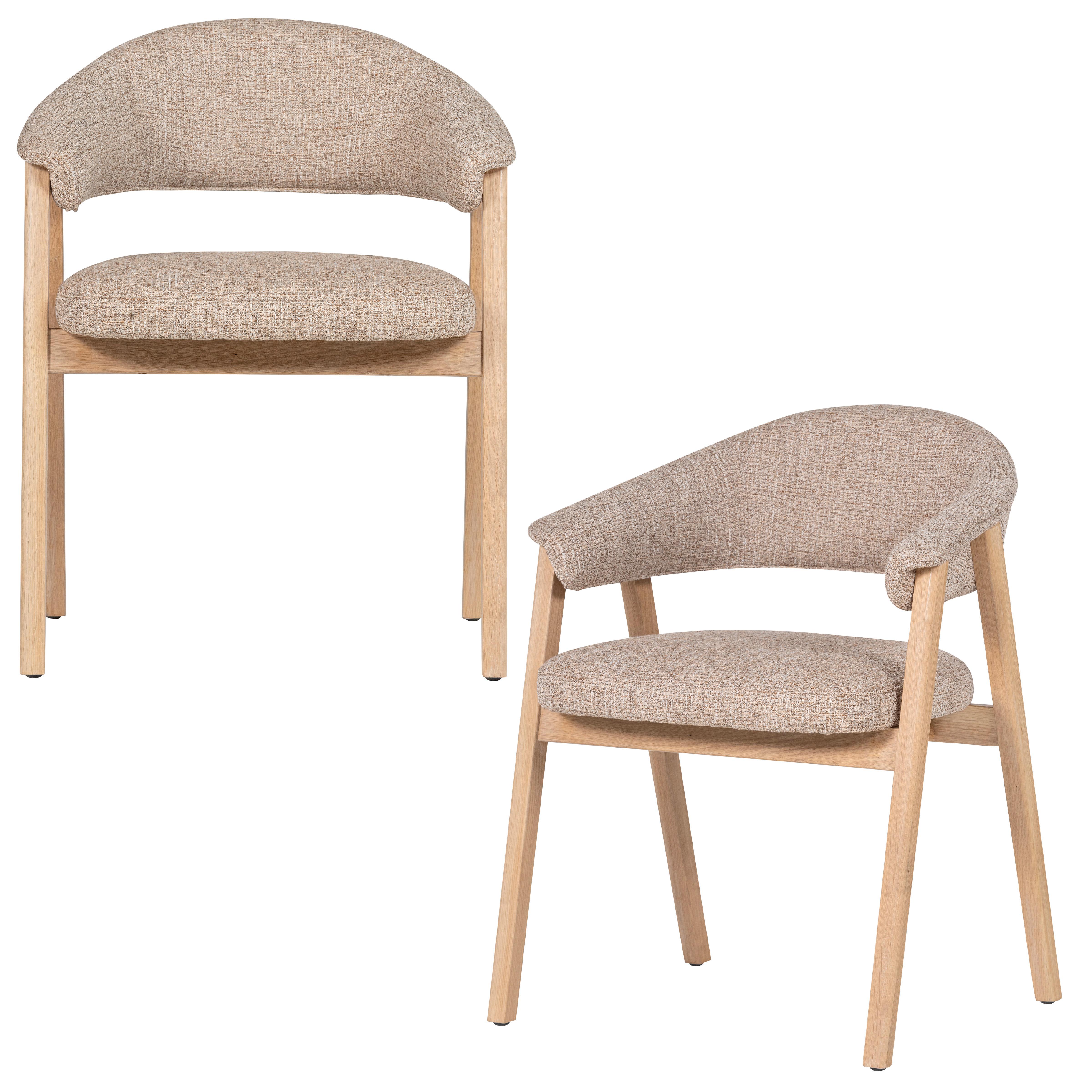 ARMLEHNSTUHL-SET Tunar Naturfarben 2-teilig - Naturfarben, MODERN, Holz/Textil (60/77/60cm) - Livetastic