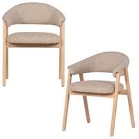 ARMLEHNSTUHL-SET Tunar Naturfarben 2-teilig - Naturfarben, MODERN, Holz/Textil (60/77/60cm) - Livetastic