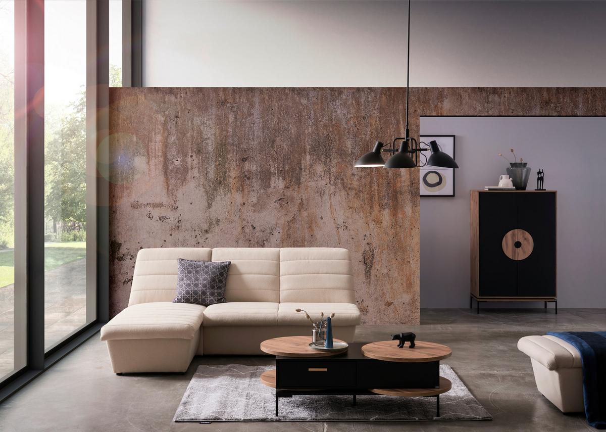 Ecksofa Looks Viii - Creme/Schwarz, Design, Textil (168/214cm) - LOOKS by W.Joop