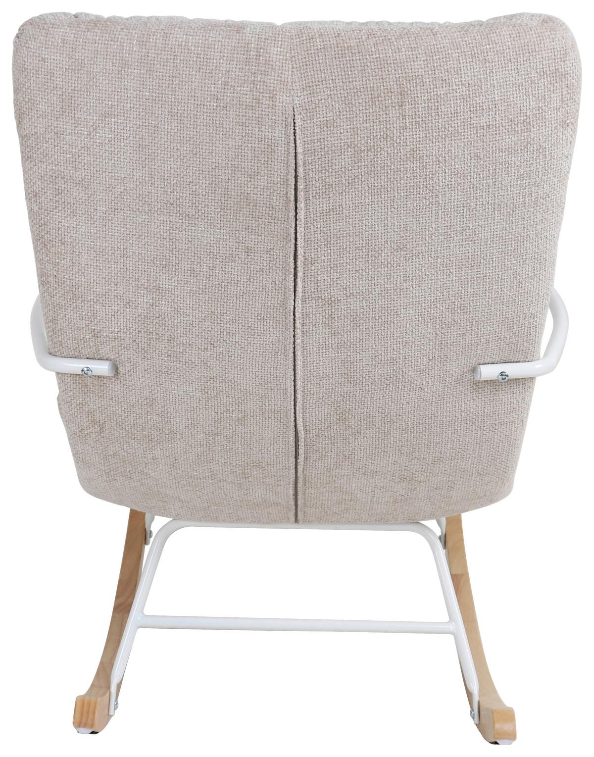 Houpací židle SWINGO, krémová žinylka - bílá/krémová, Moderní, kov/dřevo (72/96/110cm) - Mömax