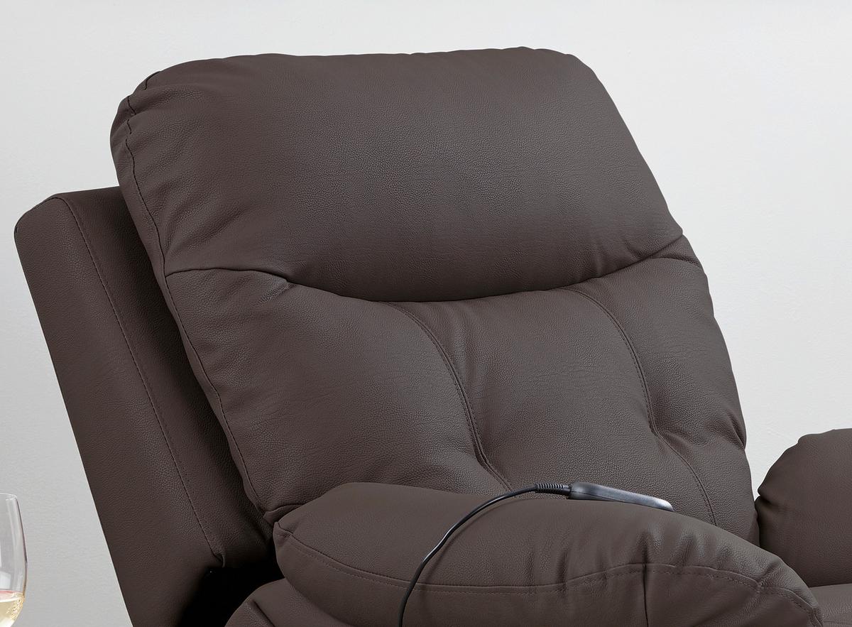 Fernsehsessel Elektrisch Mario Lederlook Braun - Schwarz/Braun, KONVENTIONELL, Kunststoff/Textil (89/107-79/94-165cm) - James Wood