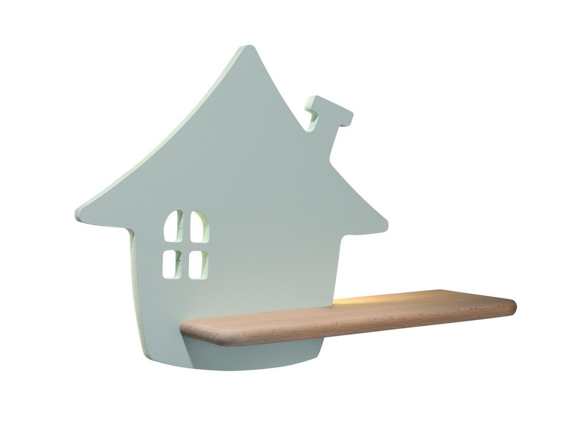 Kinderwandleuchte 21-84866 House - Mintgrün, Basics, Holz/Holzwerkstoff (35/12/26cm)