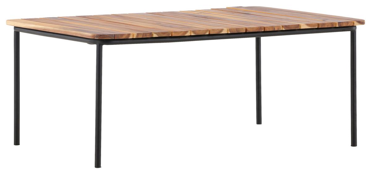 Loungetisch Penh Aus Stahl Und Echtholz - Naturfarben, KONVENTIONELL, Holz/Metall (100/65/40cm) - Gardenson