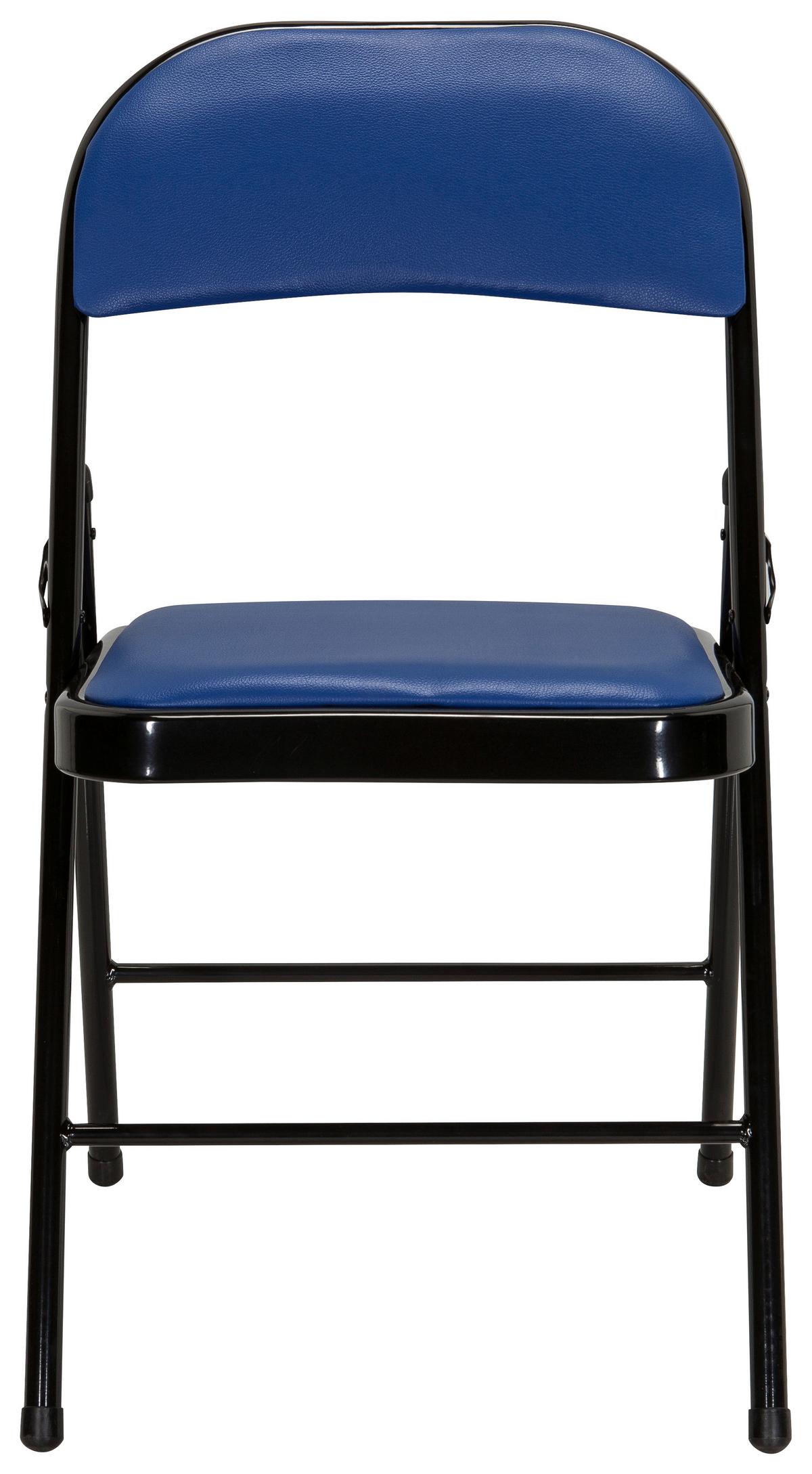 Klappstuhl Tudela Pu Blau/schwarz - Blau/Schwarz, Basics, Textil/Metall (44/80/49cm) - MID.YOU