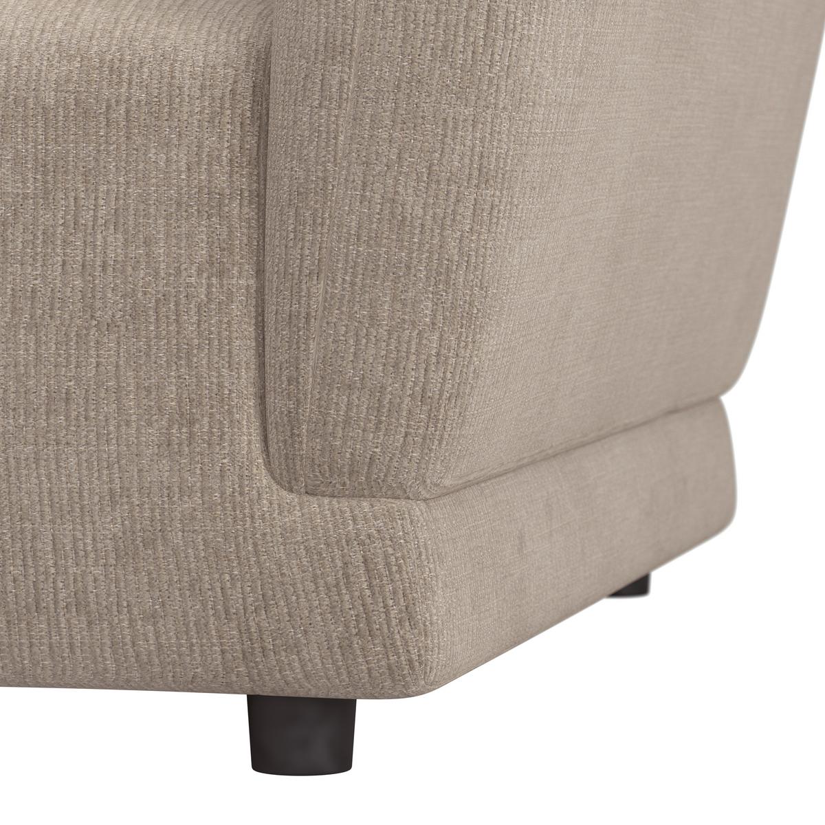 Sedací souprava NICOLE, levá, béžová, max. do 480 kg - černá/šedobéžová, Moderní, dřevo/textil (162/87/306cm) - Bessagi Home