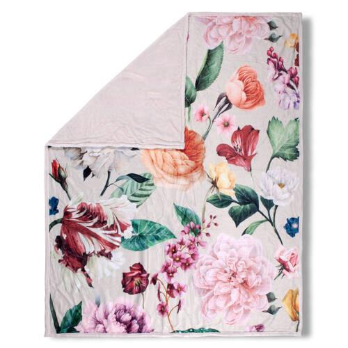 Plaid Fiori 130x160 cm Gelb Apfelbaumfarben Ecru - Ecru/Apfelbaumfarben, Design, Textil (130/160cm)