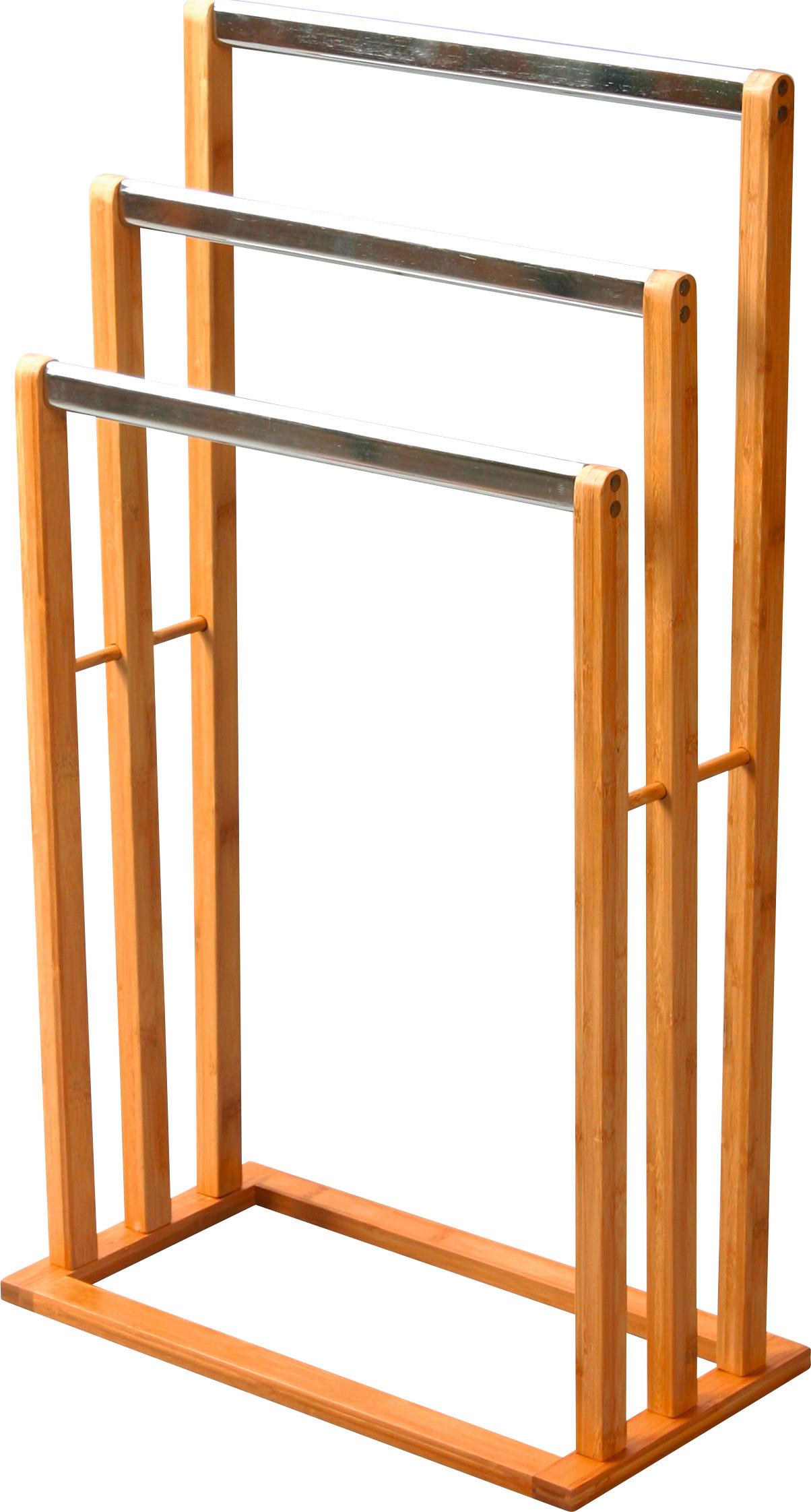 Držák Na Ručník Rose - přírodní barvy/barvy nerez oceli, Moderní, kov/dřevo (46,5/82/24,5cm) - Homezone