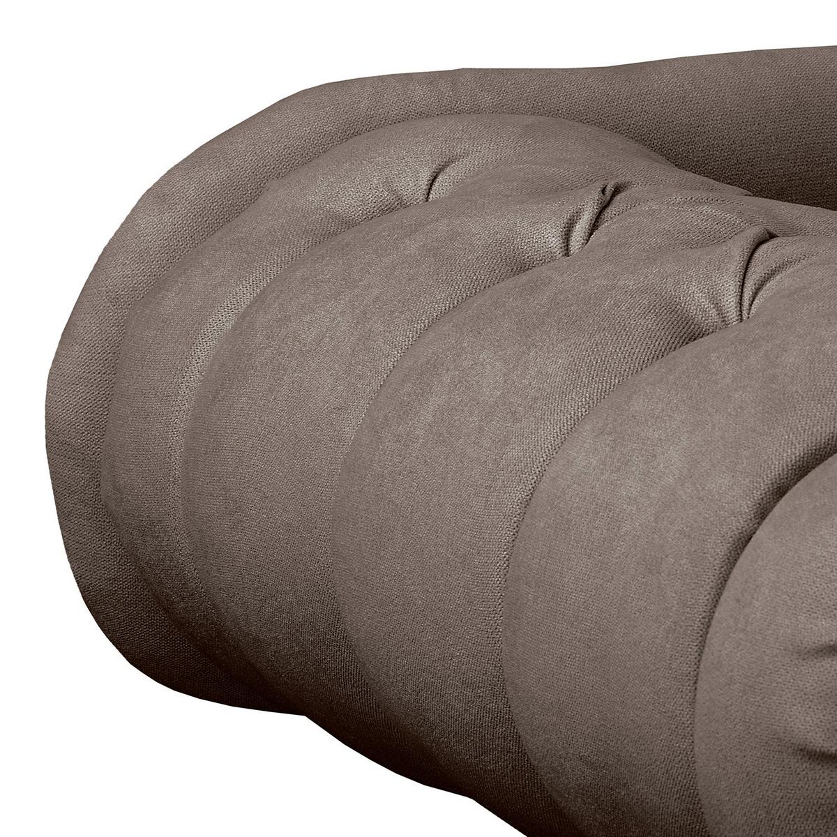 Récamiere Pako Graubraun B: 185cm - Graubraun/Braun, Design, Textil (185/93/75cm) - Livetastic