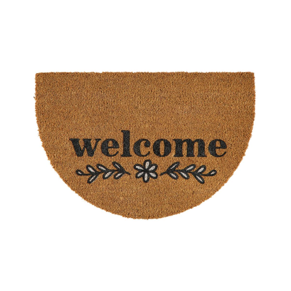 DVEŘNÍ ROHOŽKA Welcome Halbrund, 40/60cm - pískové barvy, Moderní, přírodní materiály (40/60cm) - Modern Living
