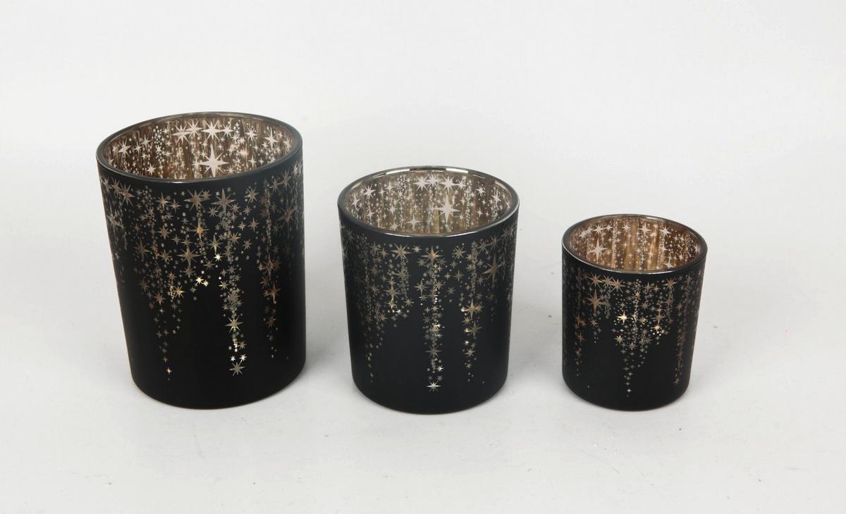 Windlicht Lima - Schwarz, KONVENTIONELL, Glas (8,8/10cm) - Luca Bessoni