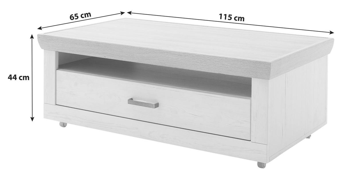 Couchtisch Madrid Eiche-/Pinienfarben - Eichefarben/Pinienfarben, Design, Holzwerkstoff (115/65/44cm) - MID.YOU